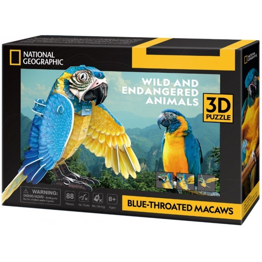 Puzzle 3D 88 pieces Blue-throated macaws – 2