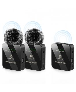 Wireless Lavalier Microphone PULUZ 2 TX + 1 RX