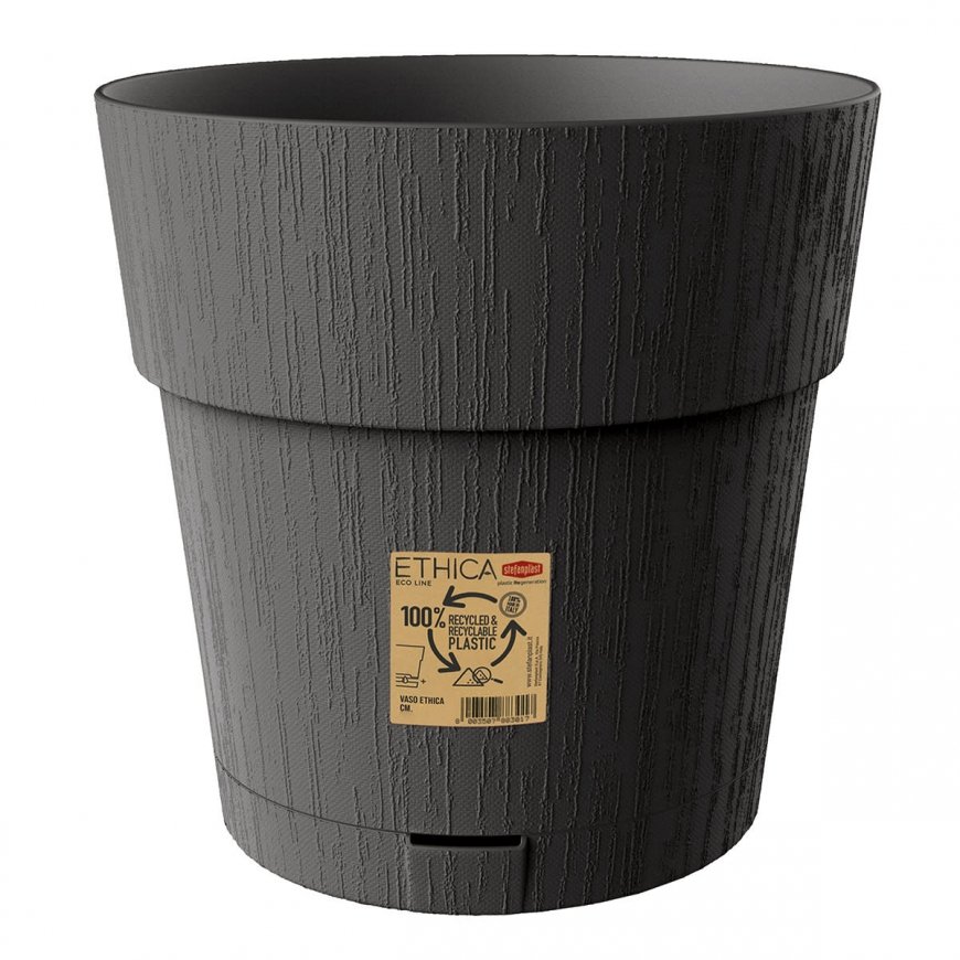 Flower pot with tray Ethica Ø30x29cm grey