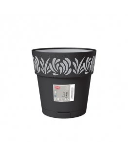 Flower pot with tray Gaia Ø25x25cm black