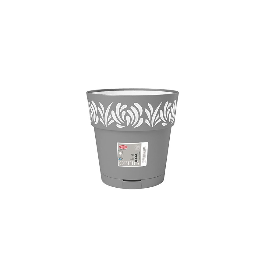 Flower pot with tray Gaia Ø25x25cm black – 2