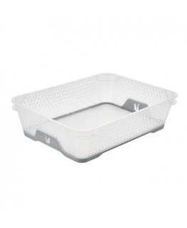 Mini basket A5 with non-slip Jonas 26,5x20x7cm transparent|grey
