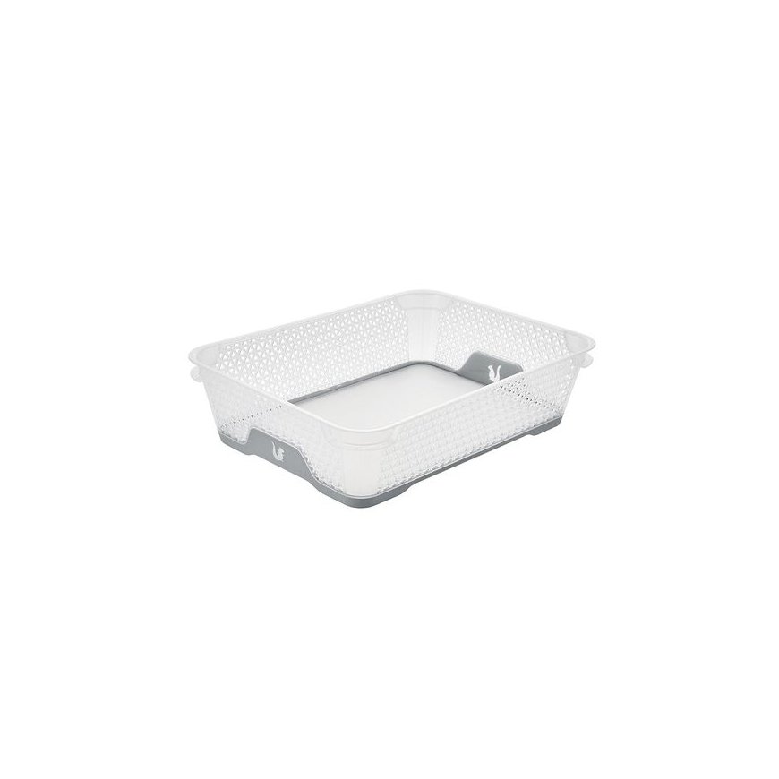 Mini basket A5 with non-slip Jonas 26,5x20x7cm transparent|grey