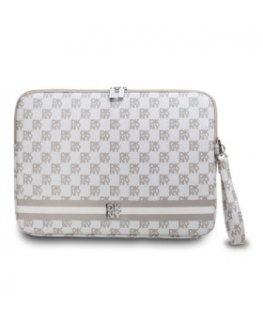 DKNY PU Leather Checkered Pattern and Stripe Laptop Sleeve 13|14