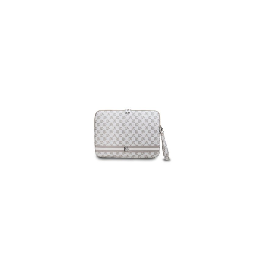 DKNY PU Leather Checkered Pattern and Stripe Laptop Sleeve 13|14