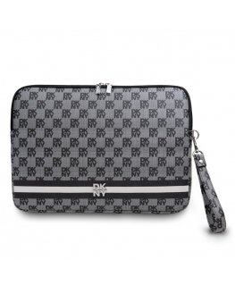 DKNY PU Leather Checkered Pattern and Stripe Laptop Sleeve 13|14