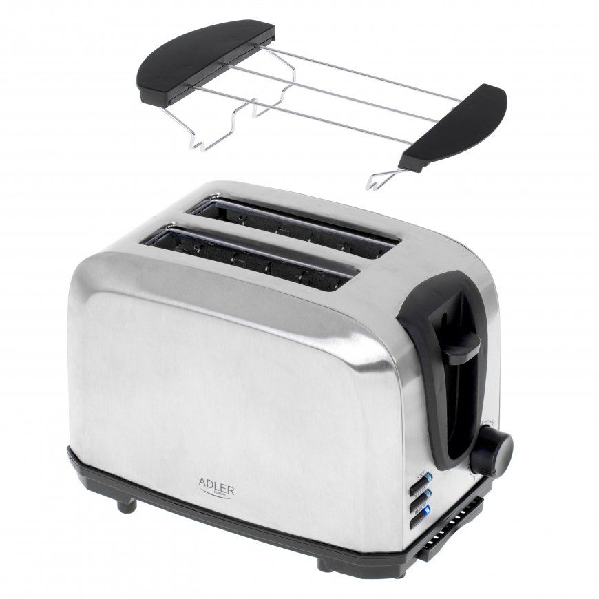 Adler AD 3222 tosteris 7 2 šķēle (-s) 1000 W Sudrabs – 2