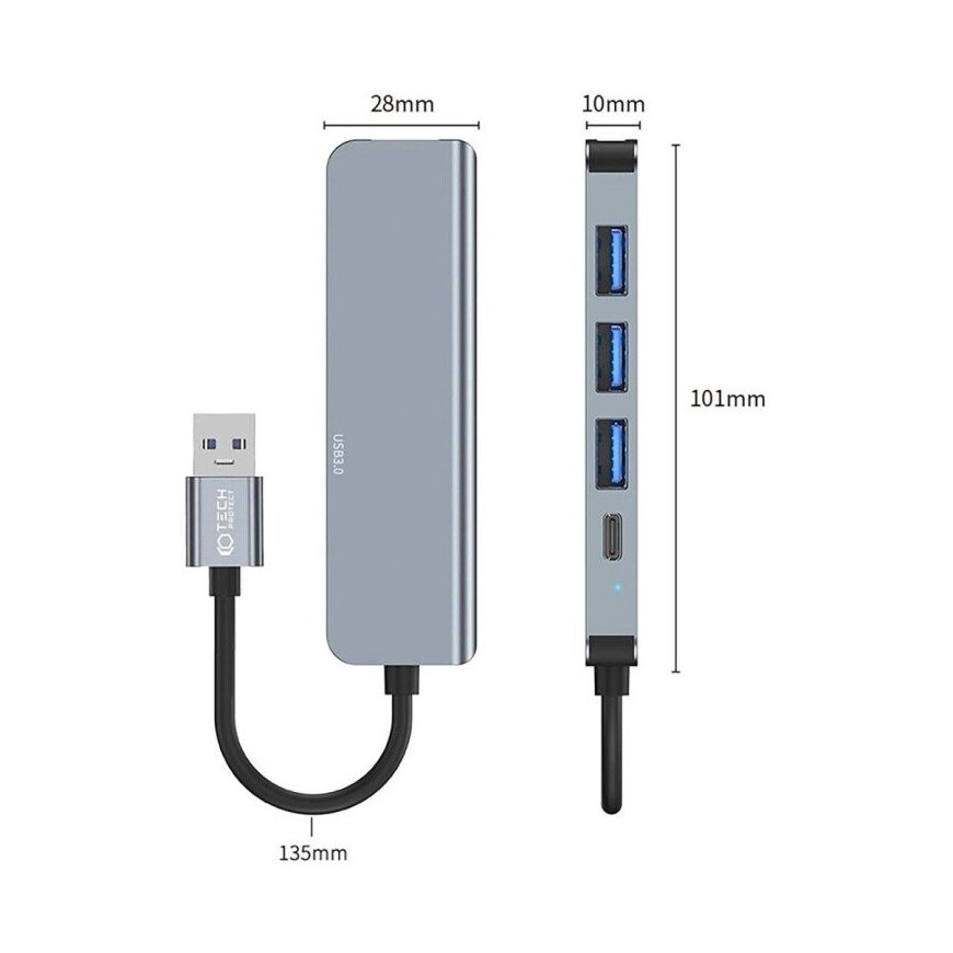 HUB Tech-Protect V0 5in1 USB-A - USB-A 3.0 | 3x USB-A 2.0 | USB- – 2