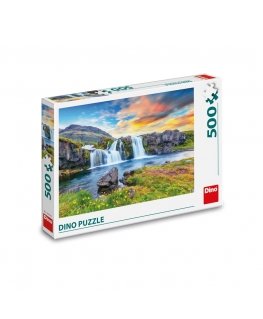 Dino puzzle 500 pieces Icelandic waterfalls