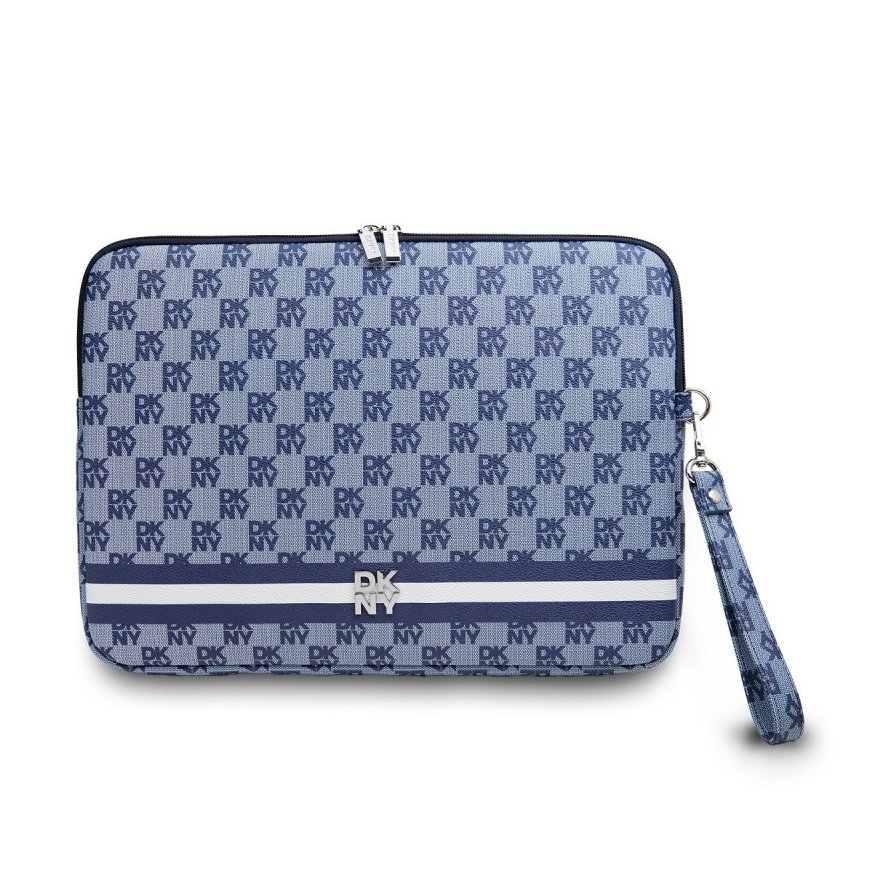 DKNY PU Leather Checkered Pattern and Stripe Laptop Sleeve 13|14