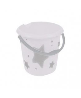 Bucket deco 10L Ilvie "Stars" Ø30x28cm white