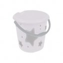 Bucket deco 10L Ilvie "Stars" Ø30x28cm white