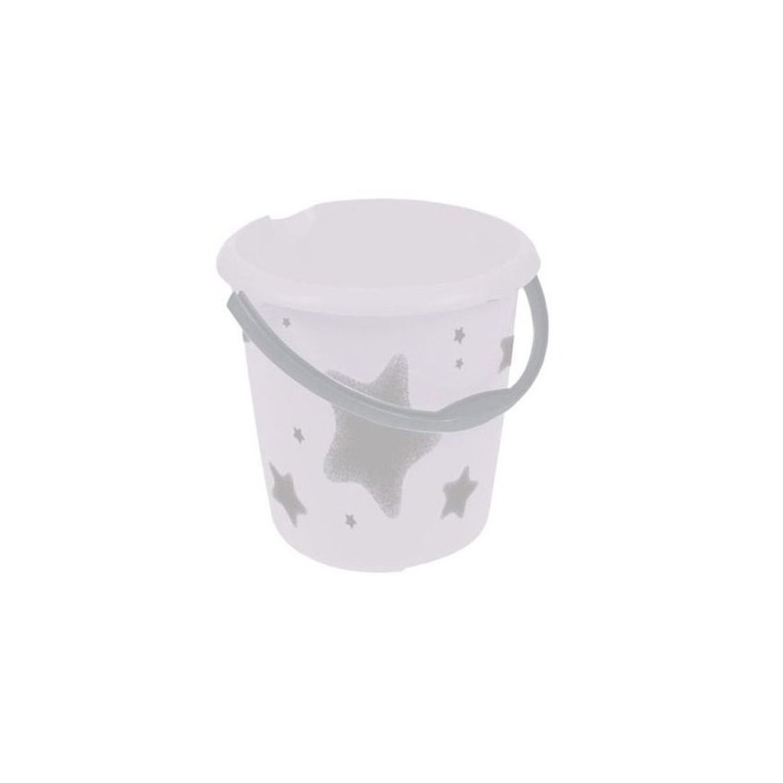 Bucket deco 10L Ilvie "Stars" Ø30x28cm white – 2