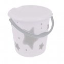 Bucket deco 10L Ilvie "Stars" Ø30x28cm white