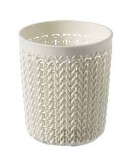 Basket Knit S round Ø10x11cm white