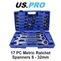 Combination wrenches 8-32 mm, set of 17 Combination wrenches 8-32 mm, set of 17