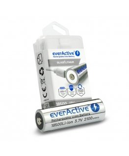 Rechargeble battery 18500 3,7V Li-ion 2100 mAh USB-C