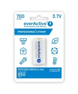 Rechargeble battery 16340 3,7V Li-ion 700 mAh micro USB