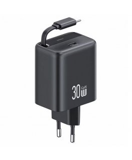 USAMS Ład. siec. 1xUSB-C ze zwijanym kablem USB-C Retractable PD