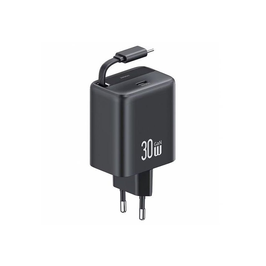 USAMS Ład. siec. 1xUSB-C ze zwijanym kablem USB-C Retractable PD