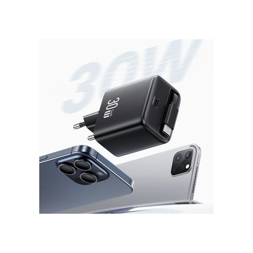 USAMS Ład. siec. 1xUSB-C ze zwijanym kablem USB-C Retractable PD – 2