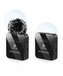 Wireless Lavalier Microphone PULUZ 1 TX + 1 RX