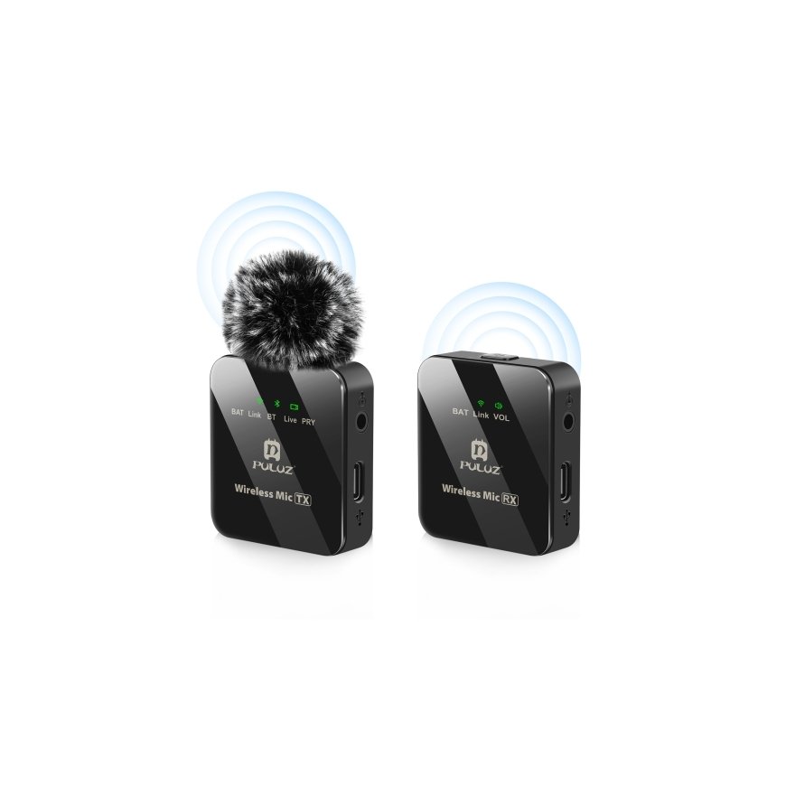 Wireless Lavalier Microphone PULUZ 1 TX + 1 RX