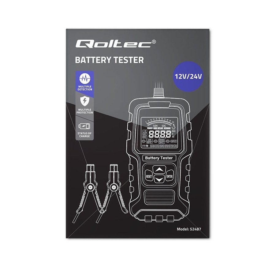 Qoltec LCD digital battery tester,12V