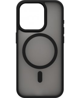 FoneKit MagSafe compatible Soft Touch protective case, iPhone 15, black/grey