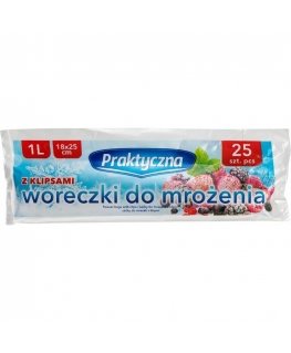 Pārtikas saldēšanas maisiņi. 25 gab iepakojumā. Tilpums: 1L