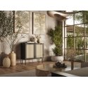 JUTA 2D chest of drawers 100x39.5x90 black + linol calabria JUTA 2D chest of drawers 100x39.5x90 black + linol calabria