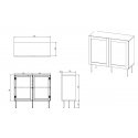 JUTA 2D kumode 100x39,5x90 melna + linols calabria JUTA 2D kumode 100x39,5x90 melna + linols calabria