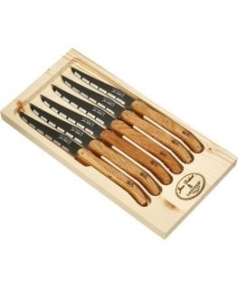 Jean Dubost Laguiole 6 pcs. Steak Knife Set, Oak Wood