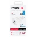 Swissten Travel Charger GaN 2x USB-C / PD USB-A / 18W QC / 65W Swissten Travel Charger GaN 2x USB-C / PD USB-A / 18W QC / 65W
