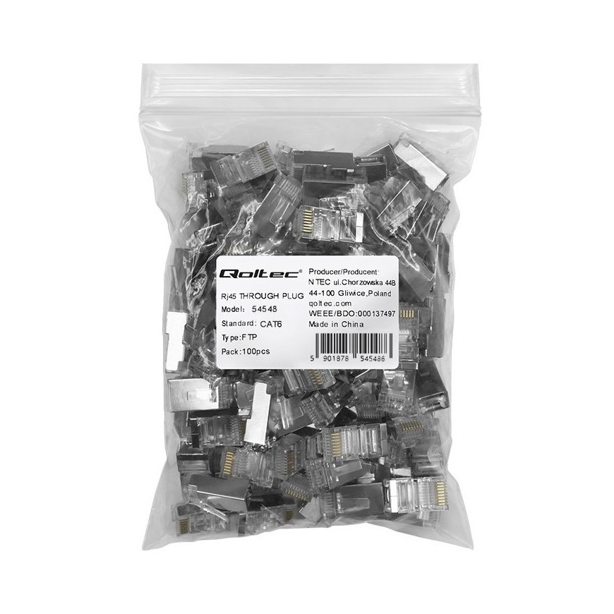 RJ45 through connector plug,CAT6,FTP,100 pcs – 2