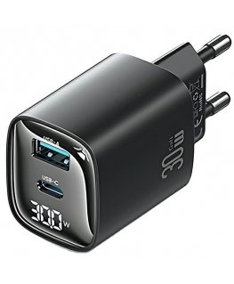 Charger 30W GaN LED USB+USB-C CC229 Black