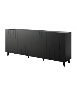BARI chest of drawers 200x42x82 black matt