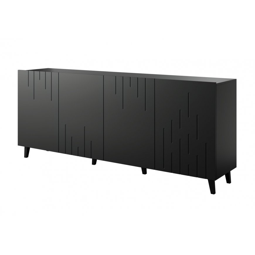 Cama MEBLE BARI kumode 200x42x82 melna