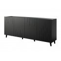 BARI chest of drawers 200x42x82 black matt BARI chest of drawers 200x42x82 black matt