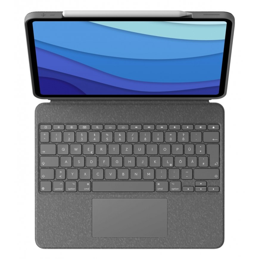Logitech Combo Touch QWERTZ Saksa Smart Connector Harmaa