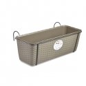 Flower box for balconies with metal holder Natural 50x18x16cm br Flower box for balconies with metal holder Natural 50x18x16cm br