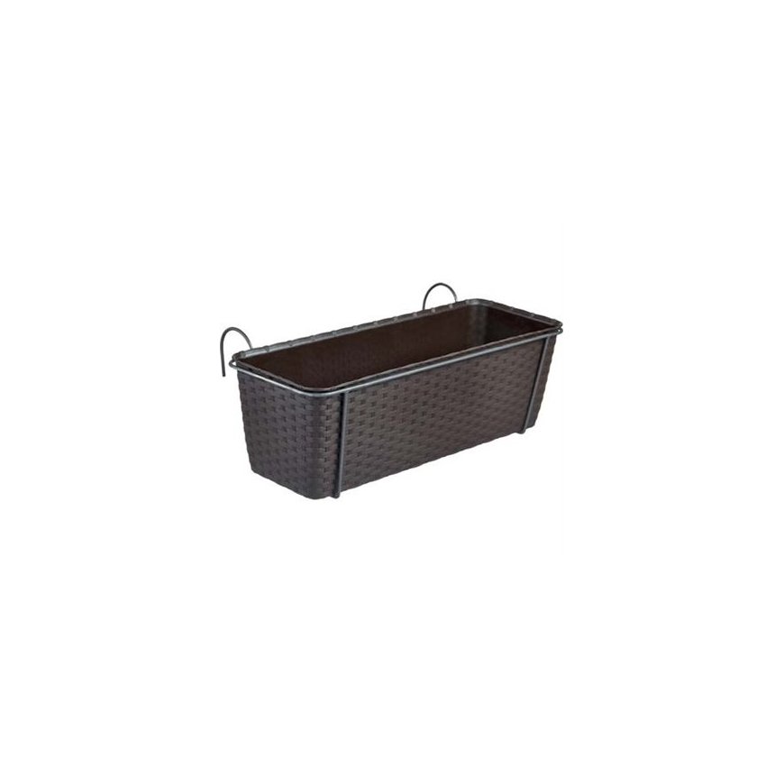Flower box for balconies with metal holder Natural 50x18x16cm br – 2