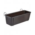 Flower box for balconies with metal holder Natural 50x18x16cm br Flower box for balconies with metal holder Natural 50x18x16cm br