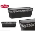 Flower box with tray Gaia 50x18x17cm black Flower box with tray Gaia 50x18x17cm black