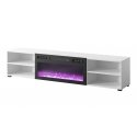 RTV skapis POLO 180x33x39 balts + kamīns melns RTV skapis POLO 180x33x39 balts + kamīns melns
