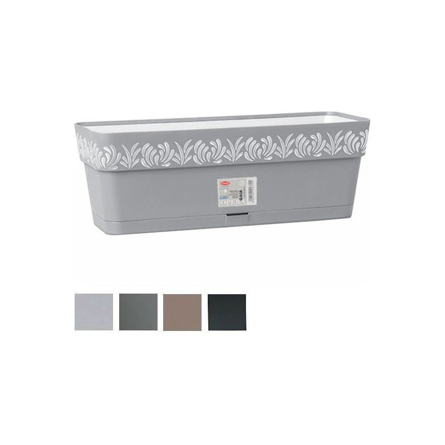 Flower box with tray Gaia 30x13x12cm white – 2
