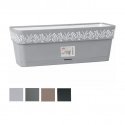 Flower box with tray Gaia 30x13x12cm white Flower box with tray Gaia 30x13x12cm white