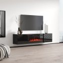 RTV LUXE cabinet 182.6x34.5x37.5 black/black gloss + black fireplace RTV LUXE cabinet 182.6x34.5x37.5 black/black gloss + black fireplace