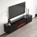 RTV LUXE skapis 182,6x34,5x37,5 melns/melns spīdums + melns kamīns RTV LUXE skapis 182,6x34,5x37,5 melns/melns spīdums + melns kamīns