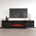 RTV LUXE skapis 182,6x34,5x37,5 melns/melns spīdums + melns kamīns RTV LUXE skapis 182,6x34,5x37,5 melns/melns spīdums + melns kamīns